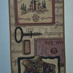Vintage Grapes Vineyard Winery Tapestry Wall Hanging Bellpull 49" x 8.75" EC